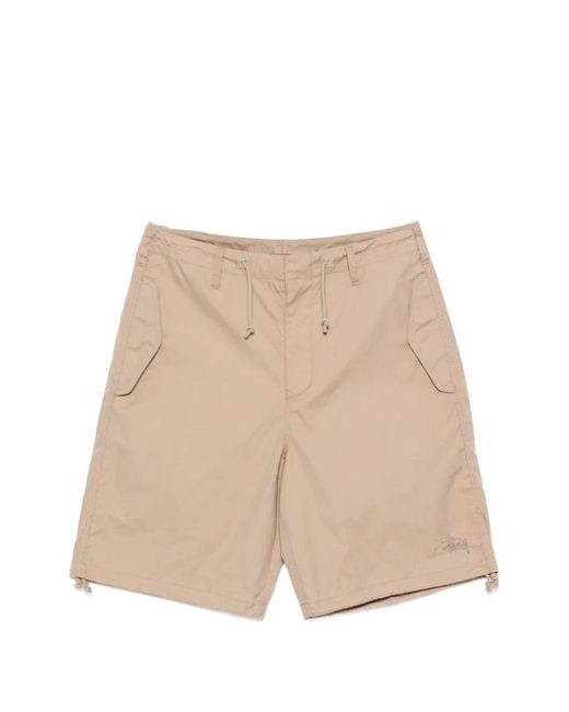 Stussy Natural Drawstring-Waist Shorts for men