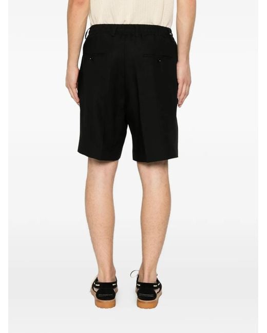 BE ABLE Black Short Plissé À Taille Élastiquée for men