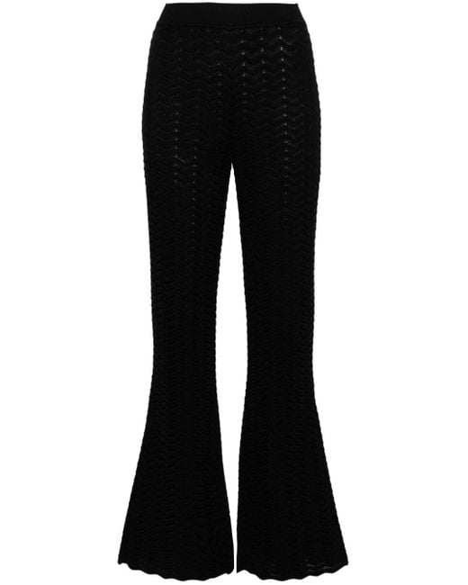 Missoni Black Zigzag-woven Flared Trousers