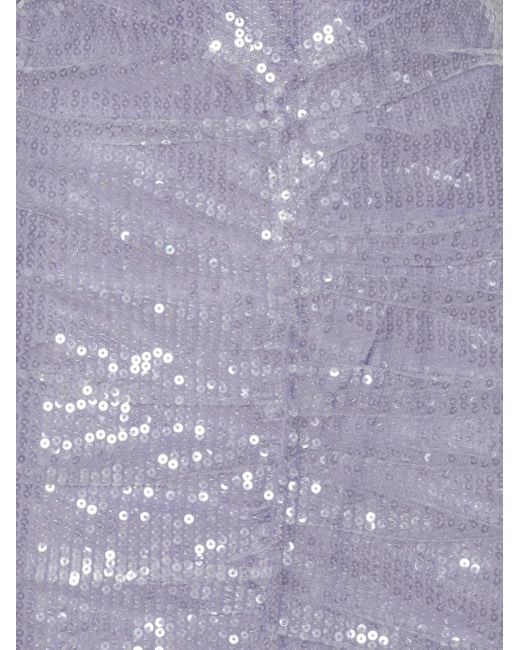 Robe Mi-Longue Brodée De Sequins À Col Montant ROTATE BIRGER CHRISTENSEN en coloris Purple