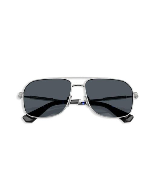 Burberry Gray Logo-Engraved Sunglasses for men