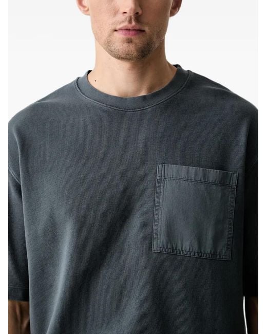 Marc O' Polo Black Chest-Pocket Ribbed T-Shirt for men