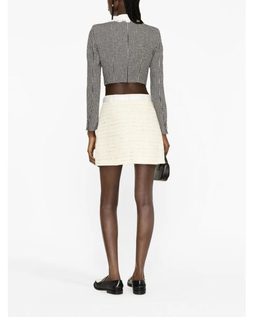 Self-Portrait Natural Belted Bouclé Miniskirt