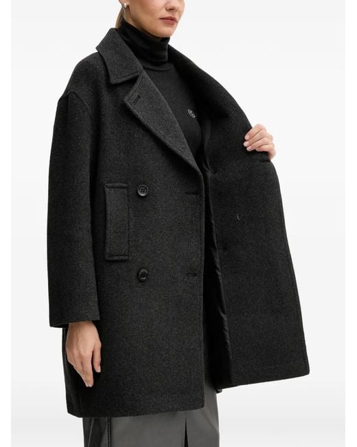 MARC AUREL Black Pocket Double-Breasted Coat