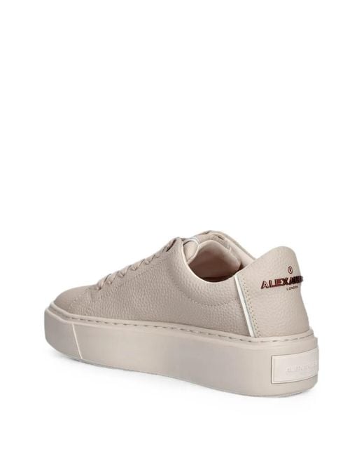 Alexander Smith Natural London Grained Leather Platform Sneakers
