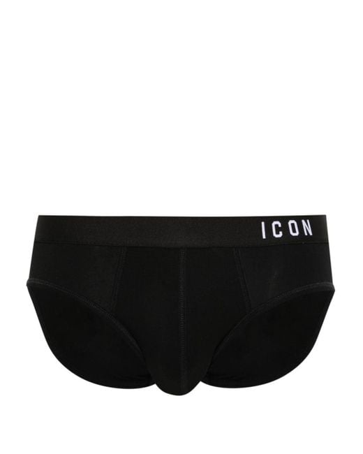 Bragas de bikini con motivo Icon en la cinturilla DSquared² de hombre de color Black