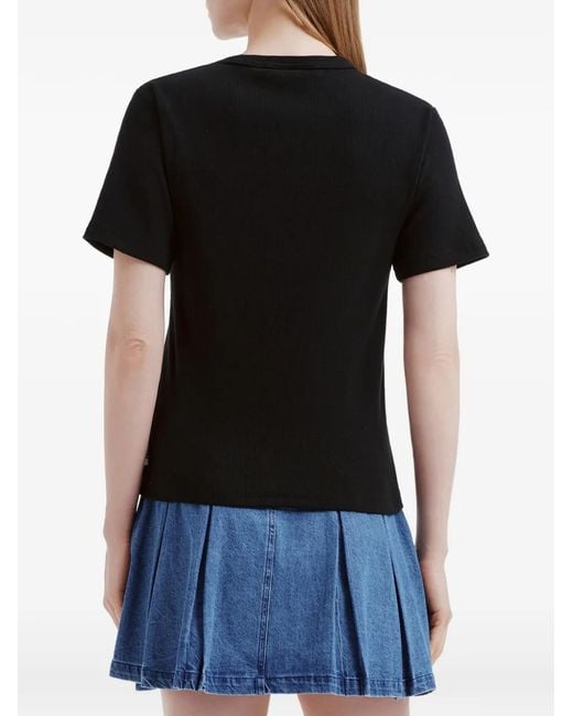 Chocoolate Black T-Shirt À Logo Brodé