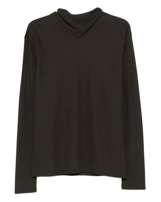 Lemaire Black Funnel-Neck Long-Sleeve Sweater for men