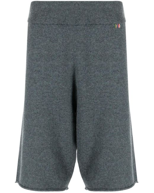 Extreme Cashmere Gray Elasticated-waist Cashmere-blend Track Shorts
