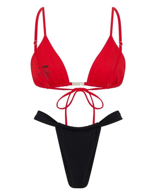 Let's Swim Red Triangle Bikini Top