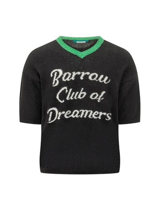 Barrow Black V-Neck Knitted T-Shirt for men