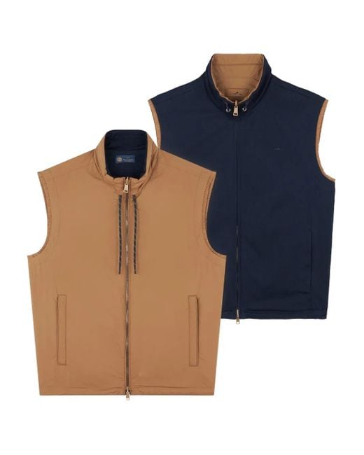 Paul & Shark Blue Reversible Gilet for men