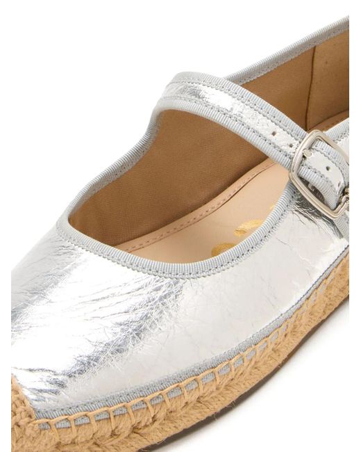Sam Edelman White 35Mm Mackie Metallic Platform Espadrilles