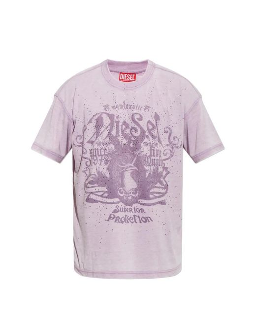 DIESEL Pink T-Norm-Aa8 Graphic-Print T-Shirt for men