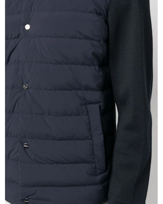 Herno Blue Contrasting-Sleeves Padded Jacket for men
