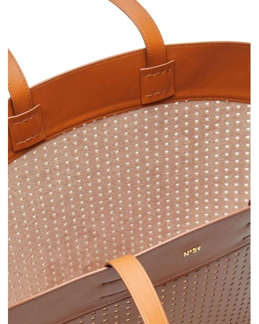 N°21 Brown Panier Perforated Tote Bag