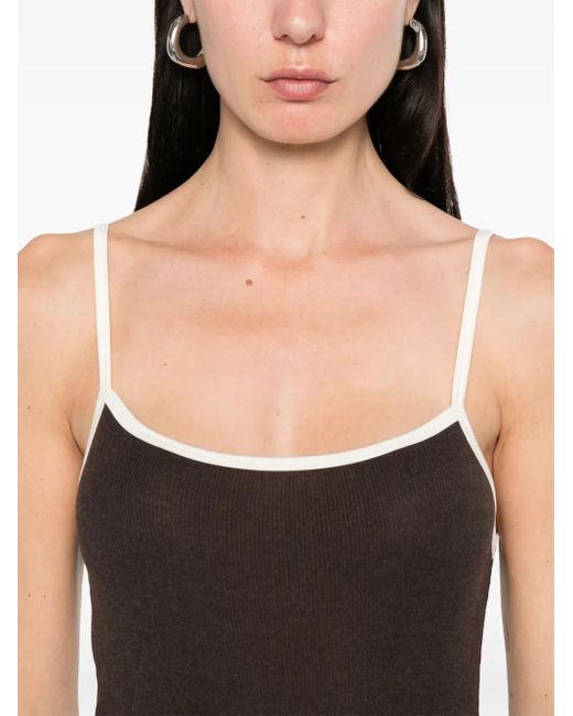 AYA MUSE Geribbelde Midi-Jurk in het Brown