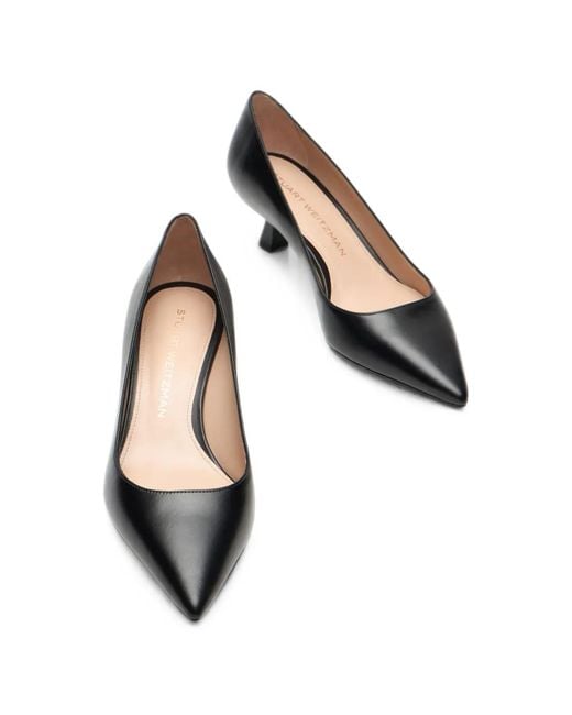 Stuart Weitzman Black Stuart Sculpt Pointed-Toe Pumps