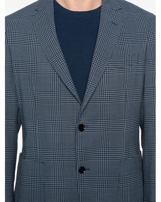 Boss Blue Prince-Of-Wales-Check Blazer for men