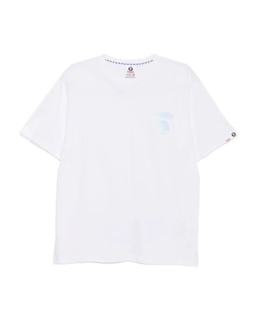 Aape By A Bathing Ape White Short-Sleeved T-Shirt for men