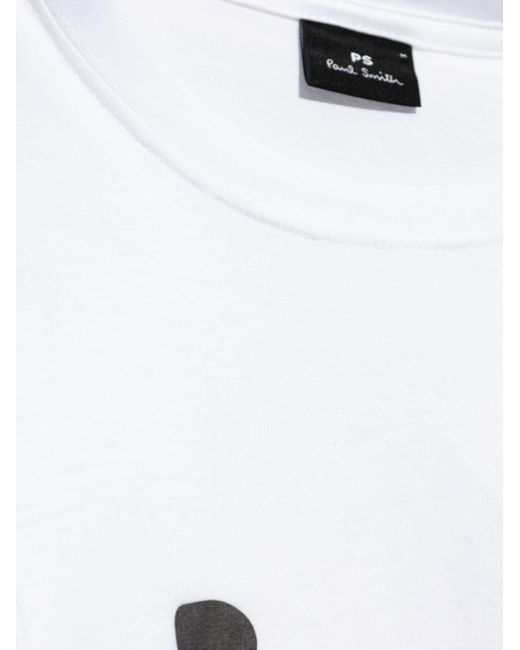 PS by Paul Smith White Smiley Graphic-print Cotton T-shirt for men