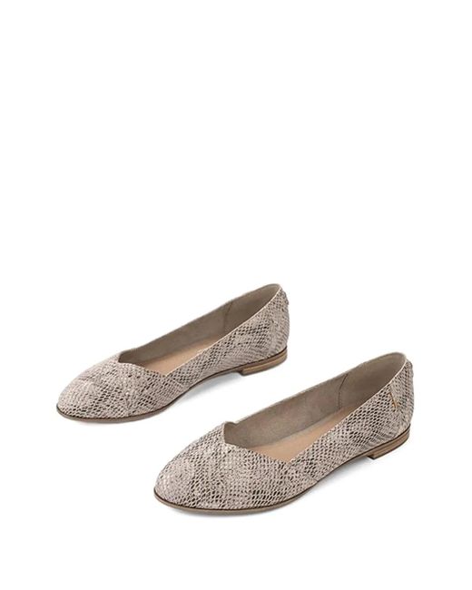TOMS Brown Julie "Snake Print" Ballet Flats