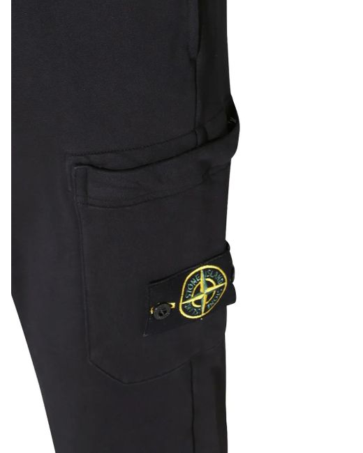 Stone Island Blue Patch-Pocket Drawstring Trousers for men