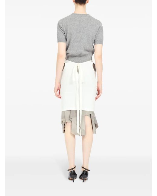 Maison Margiela White Layered Knee-Length Skirt