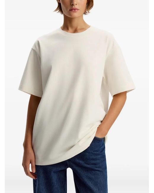 12 STOREEZ White Short-Sleeve Crew-Neck T-Shirt
