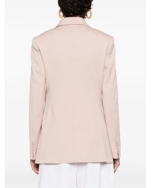 Max Mara Pink Mxmegrege Double-Breasted Pocket Blazer