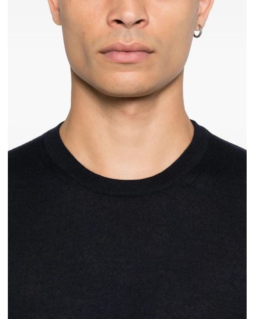 Fedeli Black Round-Neck Long-Sleeve Top for men