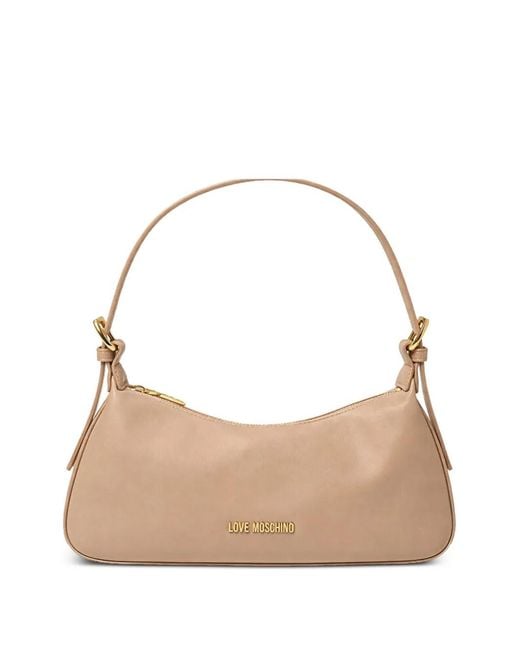 Love Moschino Natural Zip Shoulder Bag