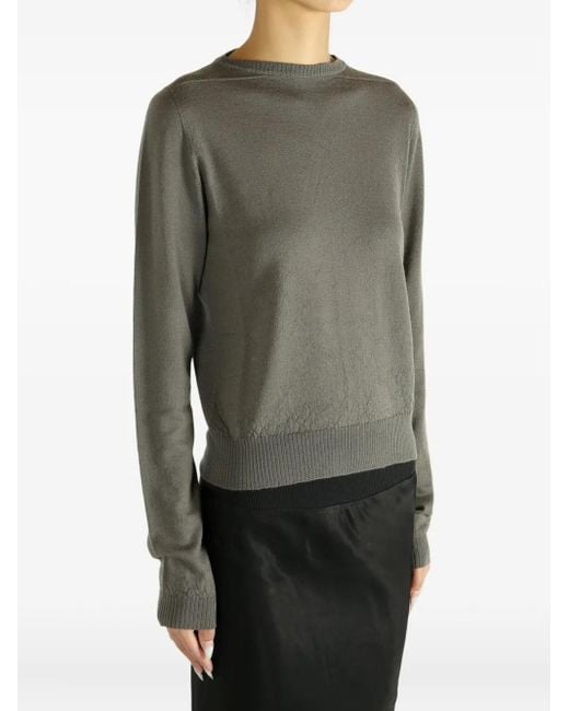 Jersey texturizado con cuello redondo Rick Owens de color Gray