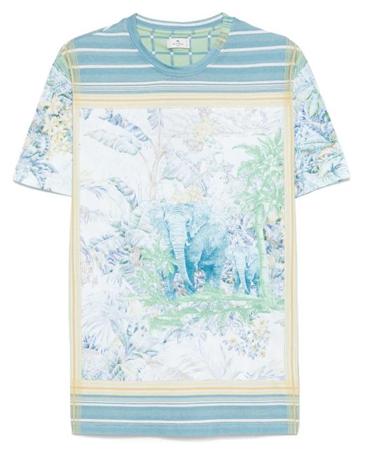 メンズ Etro グラフィック Tシャツ Blue