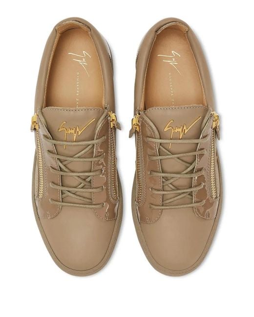 Giuseppe Zanotti Brown Frankie Double-Zip Low-Top Sneakers for men