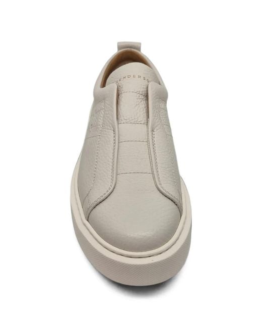 Henderson Gray Pebble-Grain Sneakers