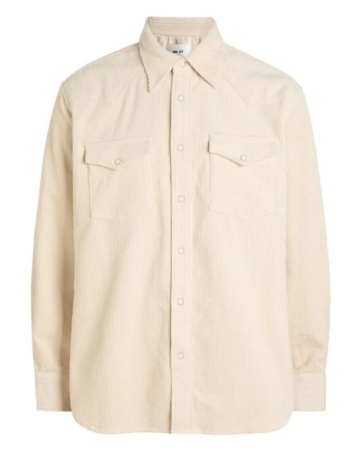 NN07 Natural Ricky Corduroy-Effect Button Shirt for men