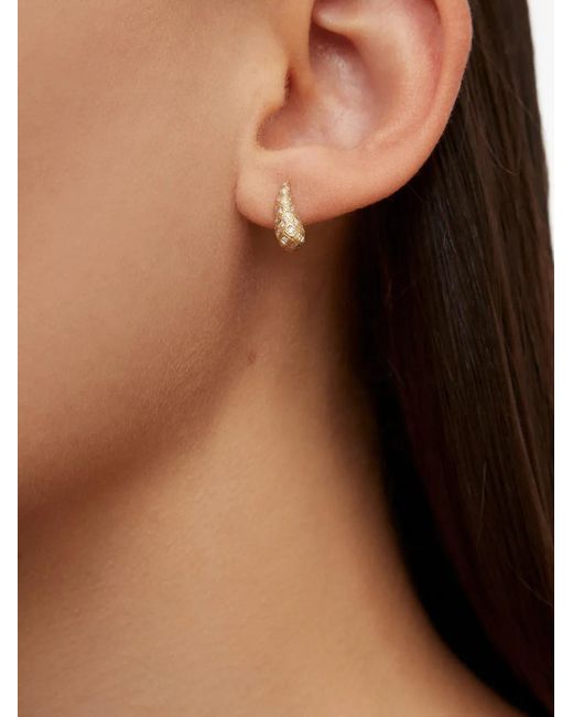 Yvonne Léon White Python Diamond Stud Earrings