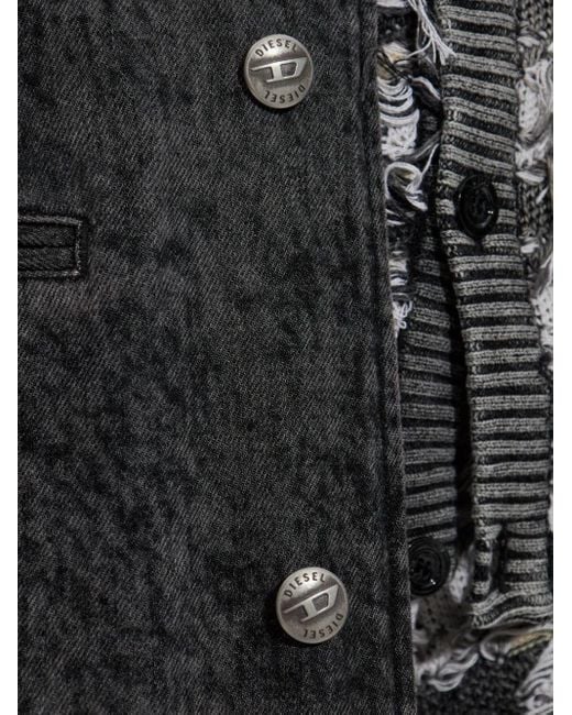 DIESEL Black De-Ancelot Denim Coat
