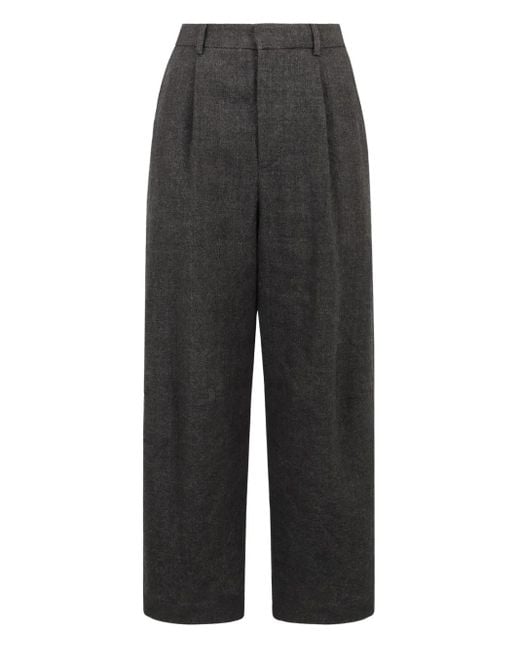 R13 Gray Hose aus Leinen-Wollgemisch