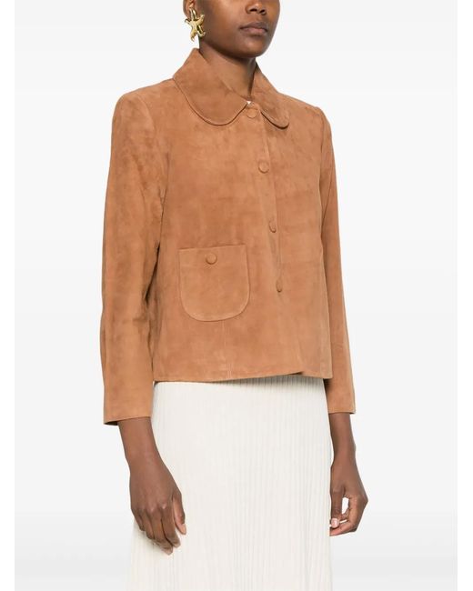Ba&sh Brown Suede Leather Jacket