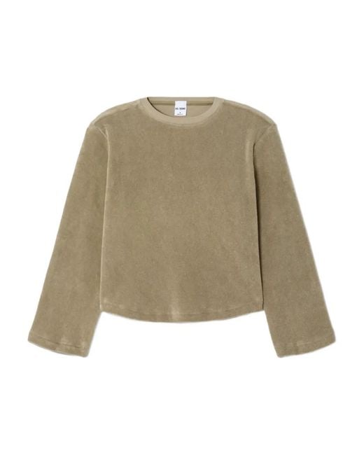 Re/done Natural Long Sleeve Boxy Tee