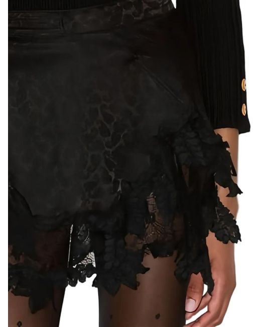Isabel Marant Black Reana Lace-Trimmed Skirt