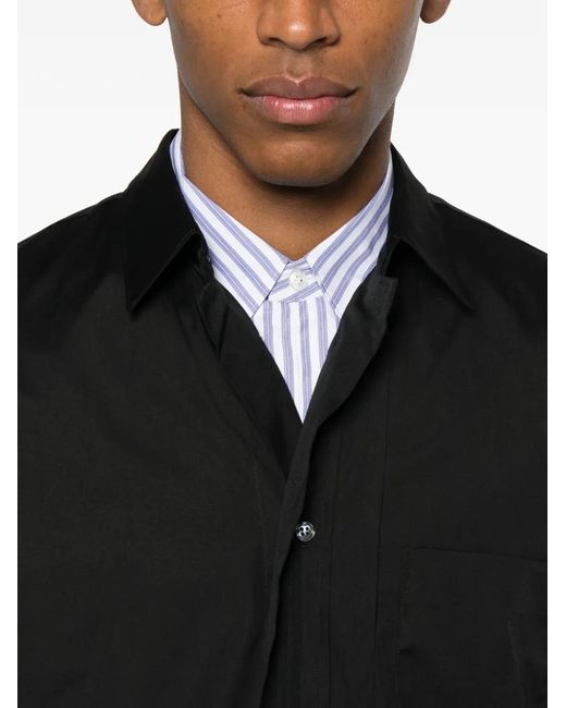 Comme des Garçons Black Chest-Pocket Long-Sleeves Shirt for men
