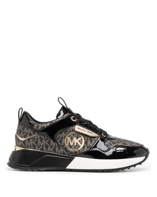 MICHAEL Michael Kors Theo Monogram-jacquard Sneakers in Black | Lyst