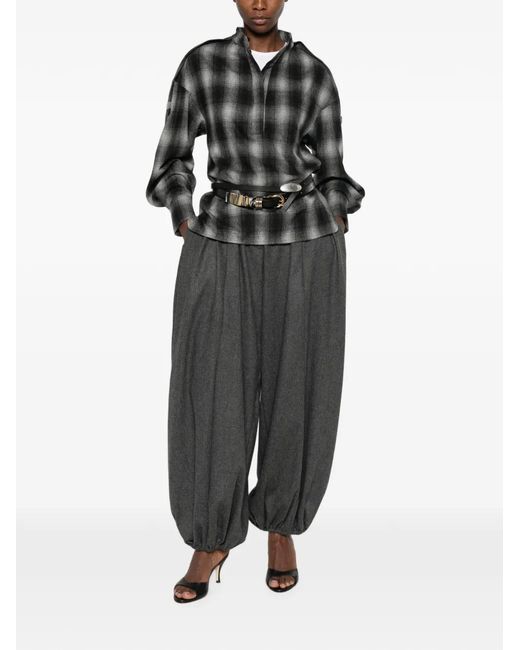 IRO Black Natte Checked Top