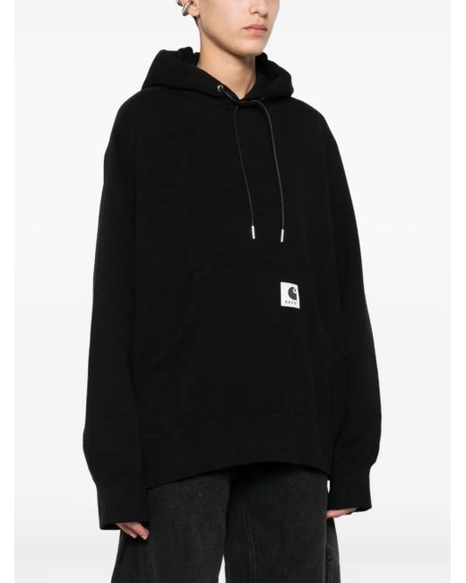Sacai Black Logo-Patch Hoodie
