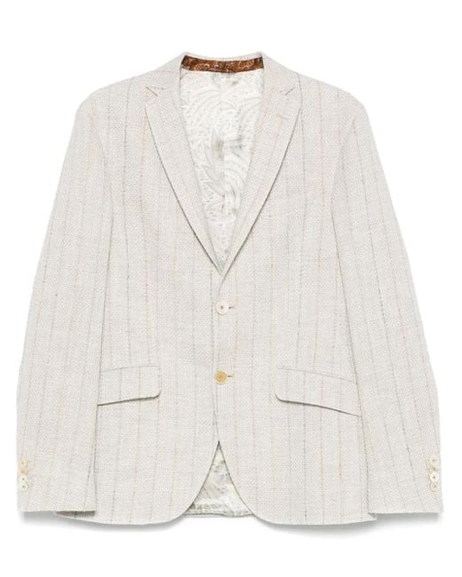 Etro White Pinstripe Blazer for men