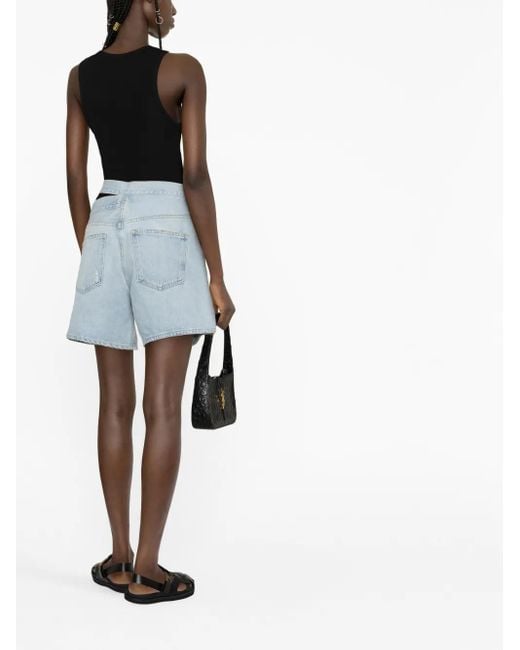 Agolde Blue Denim Shorts