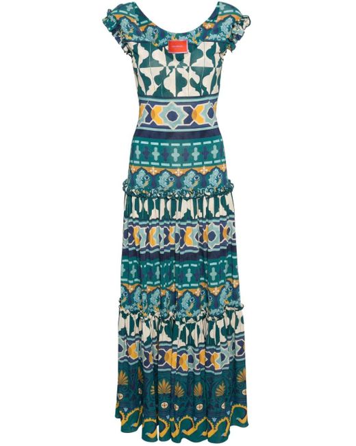 LaDoubleJ Maxi-jurk Met Print in het Blue